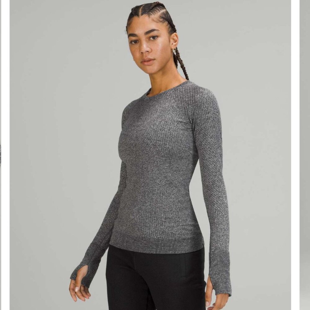 lululemon athletica Women's Long Sleeve Thumbhole Crew - Gray